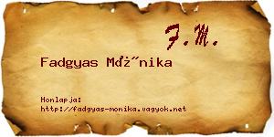 Fadgyas Mónika névjegykártya