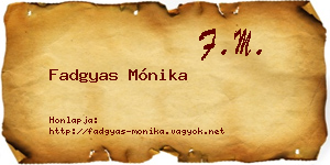 Fadgyas Mónika névjegykártya